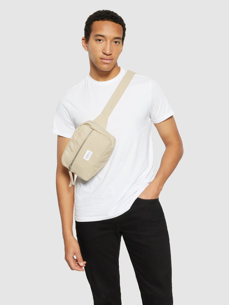 KnowledgeCotton Apparel - UNI Canvas bumbag - GOTS/Vegan Bags 1228 Light feather gray