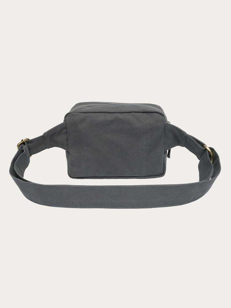 KnowledgeCotton Apparel - UNI Canvas bumbag - GOTS/Vegan Bags 1402 Gray Pinstripe