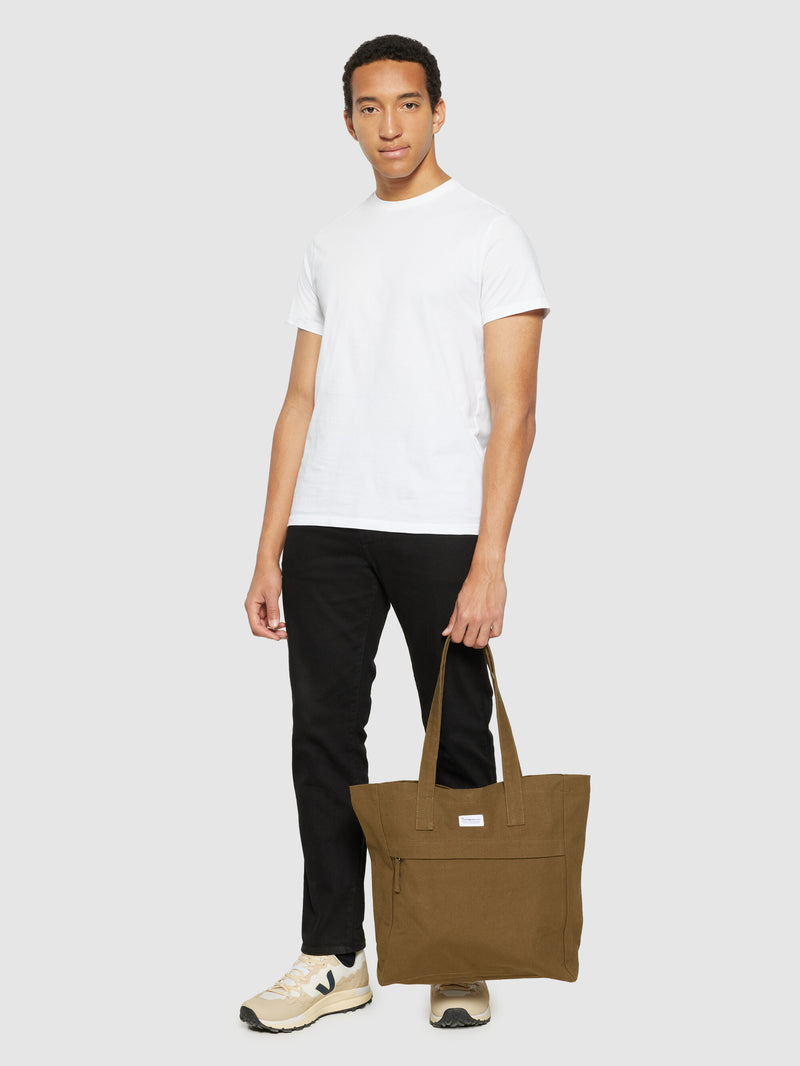 KnowledgeCotton Apparel - UNI Canvas tote bag GOTS/Vegan Bags 1100 Dark Olive