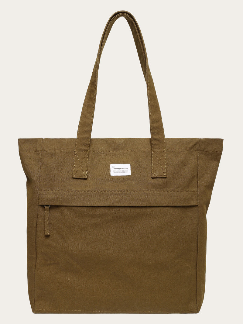 KnowledgeCotton Apparel - UNI Canvas tote bag GOTS/Vegan Bags 1100 Dark Olive