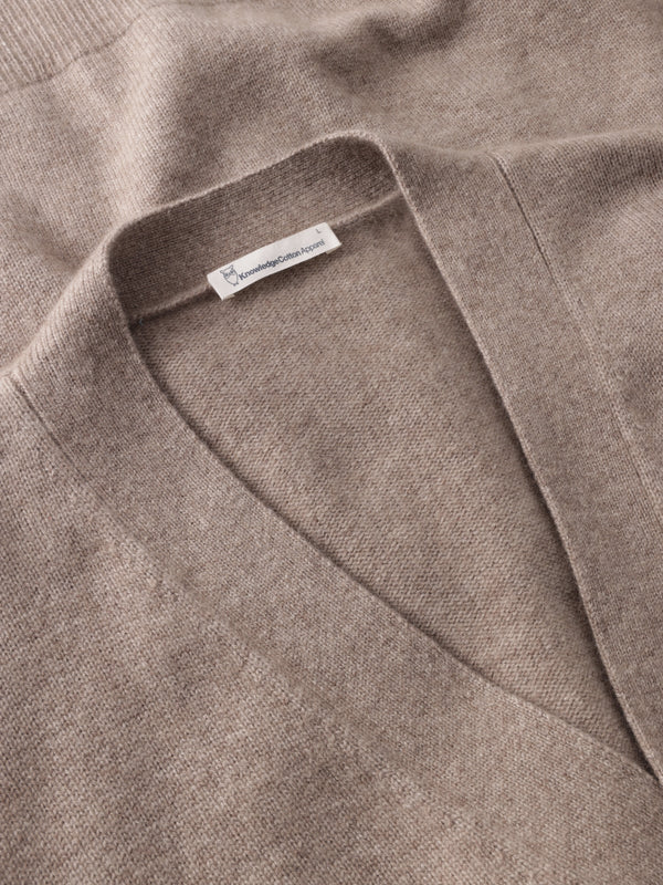 KnowledgeCotton Apparel - MEN Cashmere Cardigan Knit RWS Knits 1336 Kelp melange