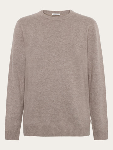 KnowledgeCotton Apparel - MEN Cashmere Crew Neck Knit RWS Knits 1336 Kelp melange