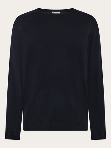 KnowledgeCotton Apparel - MEN Cashmere crew neck sweater Knits 1412 Night Sky