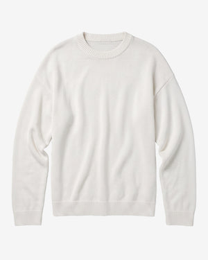 KnowledgeCotton Apparel - WMN Cashmere crew neck sweater Knits 1387 Egret