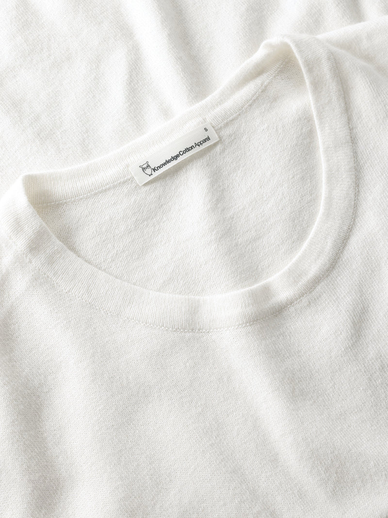 【新品】NKNIT cotton/cashmere asymmetry Tシャツ Cashmere knit t-shirt - Egret