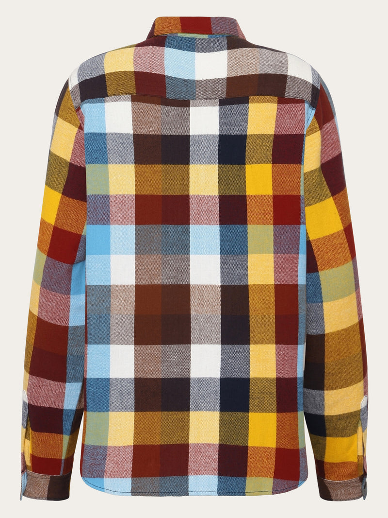 KnowledgeCotton Apparel - WMN Check multi color flannel shirt - GOTS/Vegan Shirts 7032 Multi check