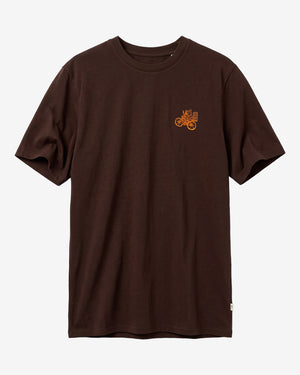 KnowledgeCotton Apparel - MEN Chest embroidery t-shirt T-shirts 1487 Chocolate Torte
