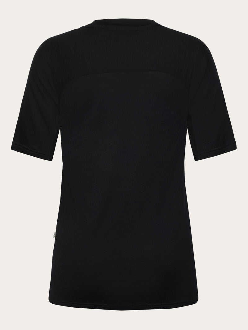 KnowledgeCotton Apparel - WMN Dynamic Wool 175 Single constructed t-shirt - RWS T-shirts 1300 Black Jet
