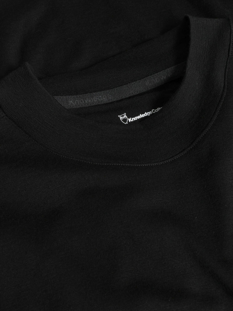 KnowledgeCotton Apparel - WMN Dynamic Wool 175 Single constructed t-shirt - RWS T-shirts 1300 Black Jet
