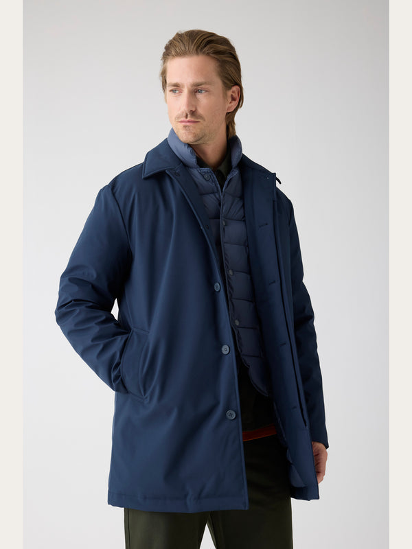 KnowledgeCotton Apparel - MEN Climate Shell Carcoat Jacket GRS Jackets 1001 Total Eclipse
