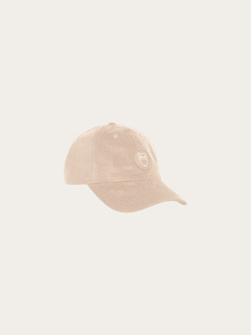 KnowledgeCotton Apparel - UNI Corduroy badge cap Caps 1228 Light feather gray