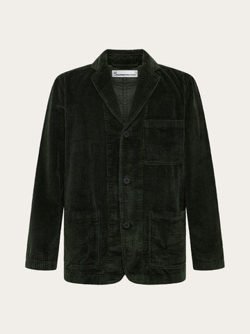 KnowledgeCotton Apparel - MEN Corduroy blazer Overshirts 1090 Forest Night