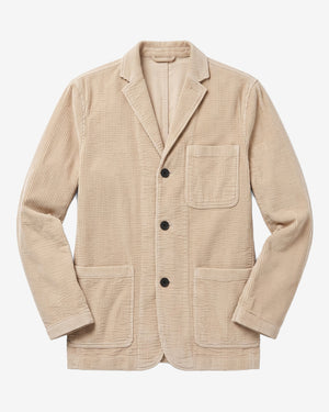 KnowledgeCotton Apparel - MEN Corduroy blazer Overshirts 1228 Light feather gray