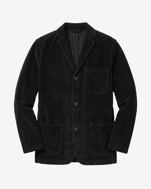 KnowledgeCotton Apparel - MEN Corduroy blazer Overshirts 1300 Black Jet