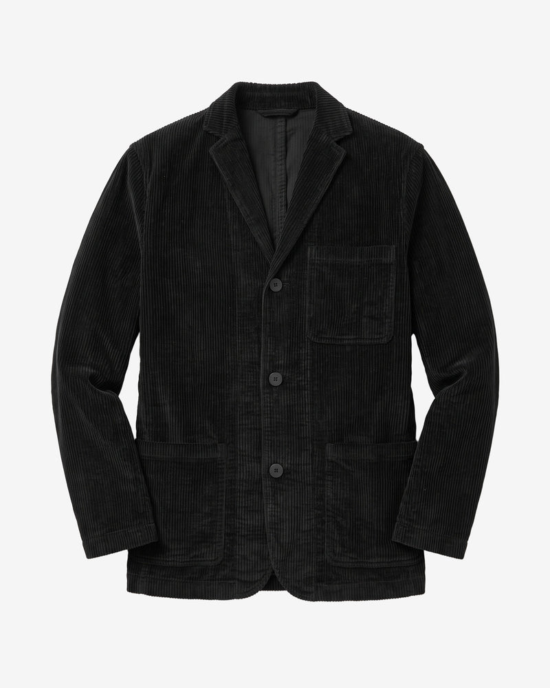 KnowledgeCotton Apparel - MEN Corduroy blazer Overshirts 1300 Black Jet