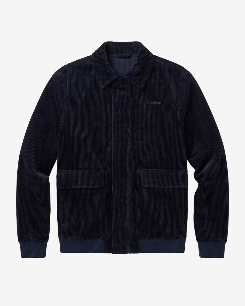 KnowledgeCotton Apparel - MEN Corduroy bomber jacket Jackets 1412 Night Sky