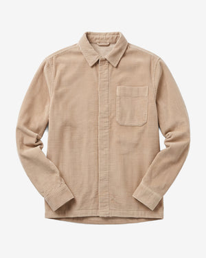 KnowledgeCotton Apparel - MEN Corduroy overshirt Overshirts 1228 Light feather gray