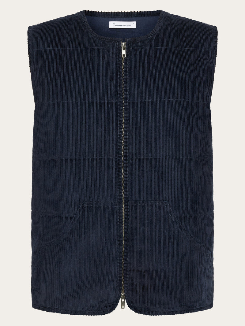 KnowledgeCotton Apparel - WMN Corduroy overshirt Vests 1412 Night Sky