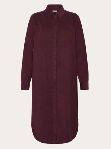 KnowledgeCotton Apparel - WMN Corduroy shirt dress Dresses 1281 Fig