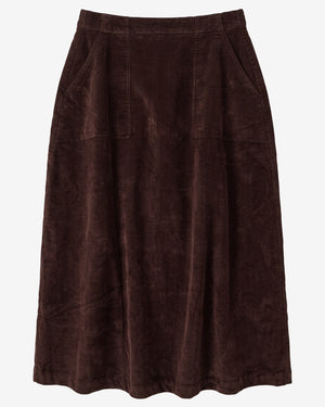 KnowledgeCotton Apparel - WMN Corduroy skirt Skirts 1487 Chocolate Torte