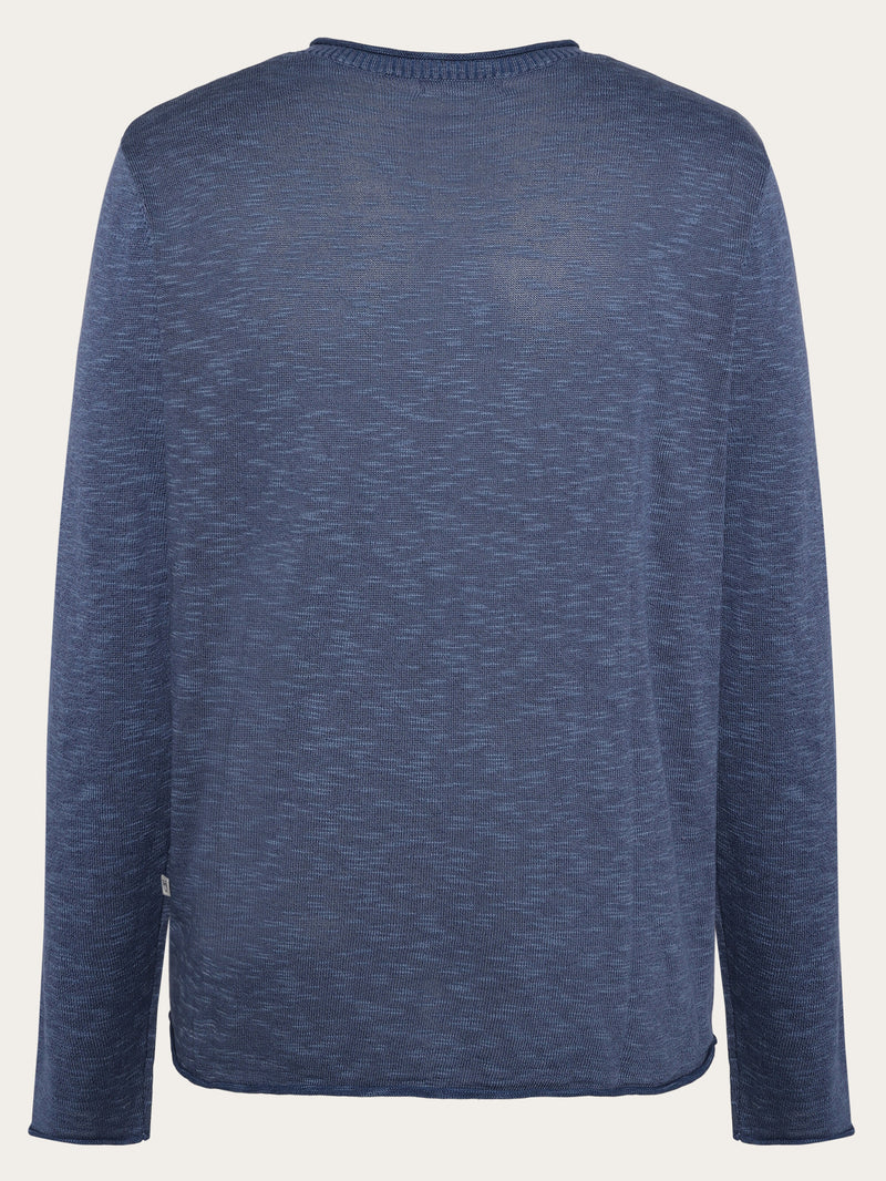 KnowledgeCotton Apparel - MEN Crew neck knit Tencel™ Knits 1226 Vintage Indigo