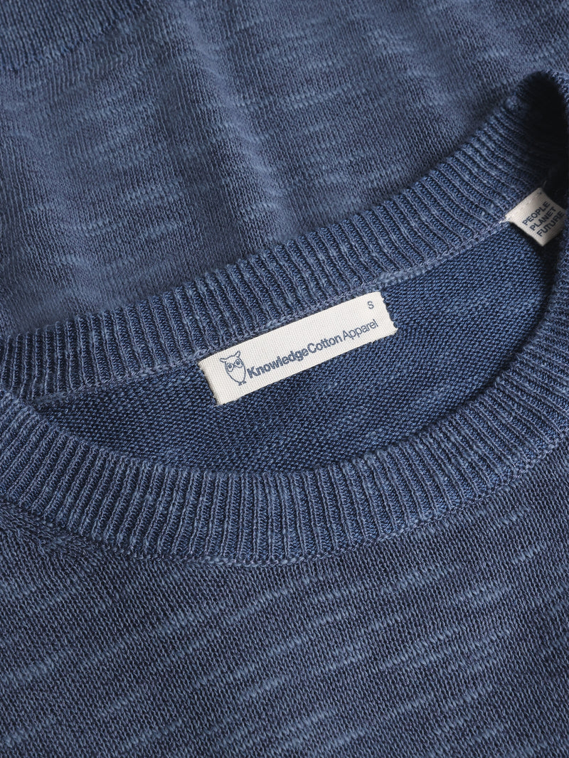 KnowledgeCotton Apparel - WMN Crew neck knit Tencel™ Knits 1226 Vintage Indigo
