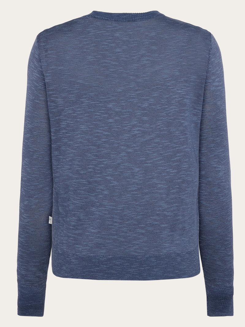 KnowledgeCotton Apparel - WMN Crew neck knit Tencel™ Knits 1226 Vintage Indigo