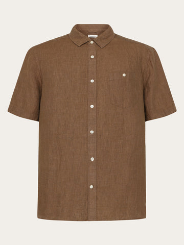 KnowledgeCotton Apparel - MEN Custom fit linen short sleeve shirt Shirts 1019 Tuffet