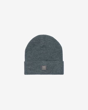 KnowledgeCotton Apparel - UNI Double layer wool beanie Hats 1073 Dark Grey Melange