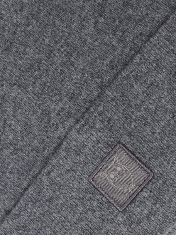KnowledgeCotton Apparel - UNI Double layer wool beanie Hats 1073 Dark Grey Melange