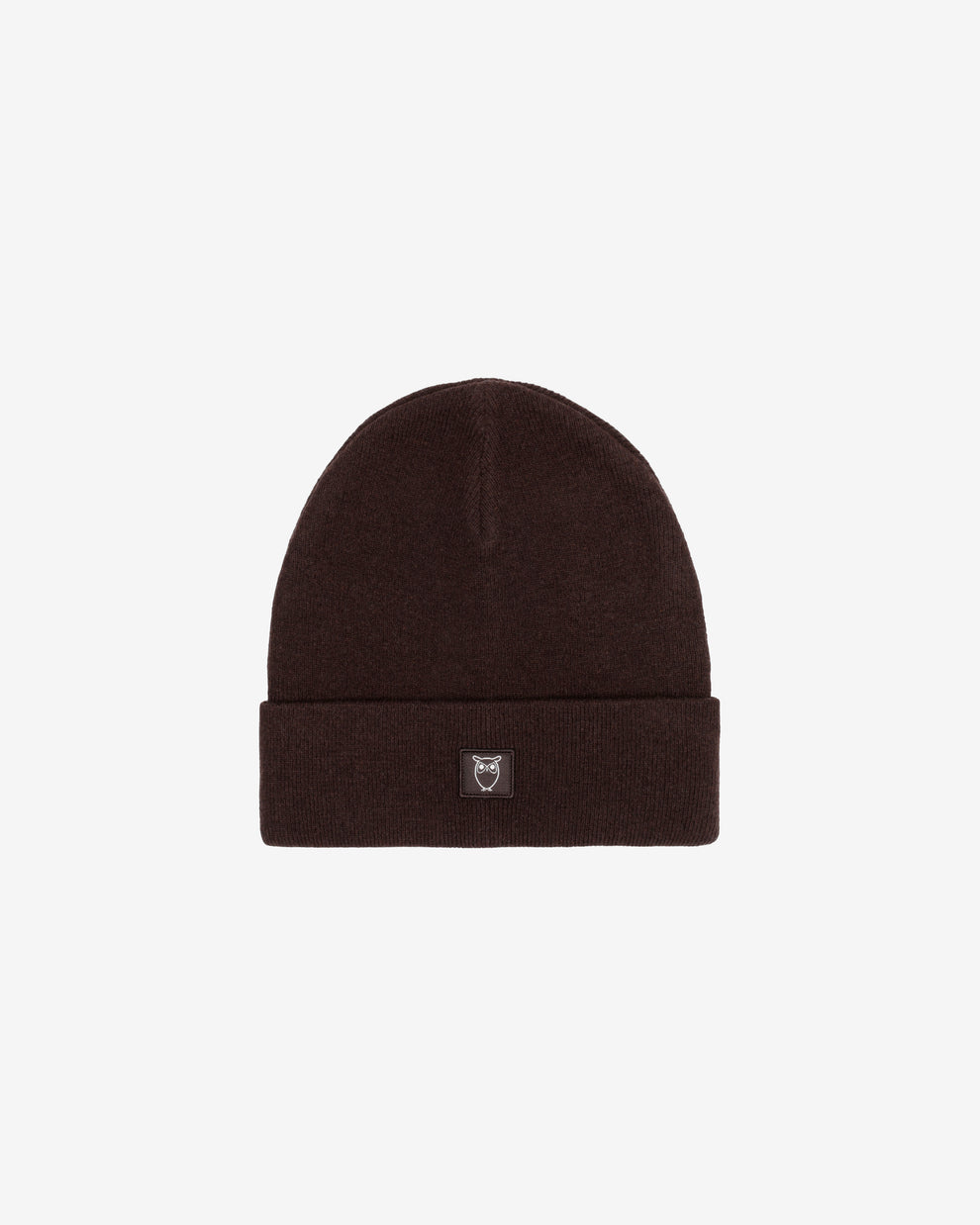 KnowledgeCotton Apparel - UNI Double layer wool beanie Hats 1487 Chocolate Torte