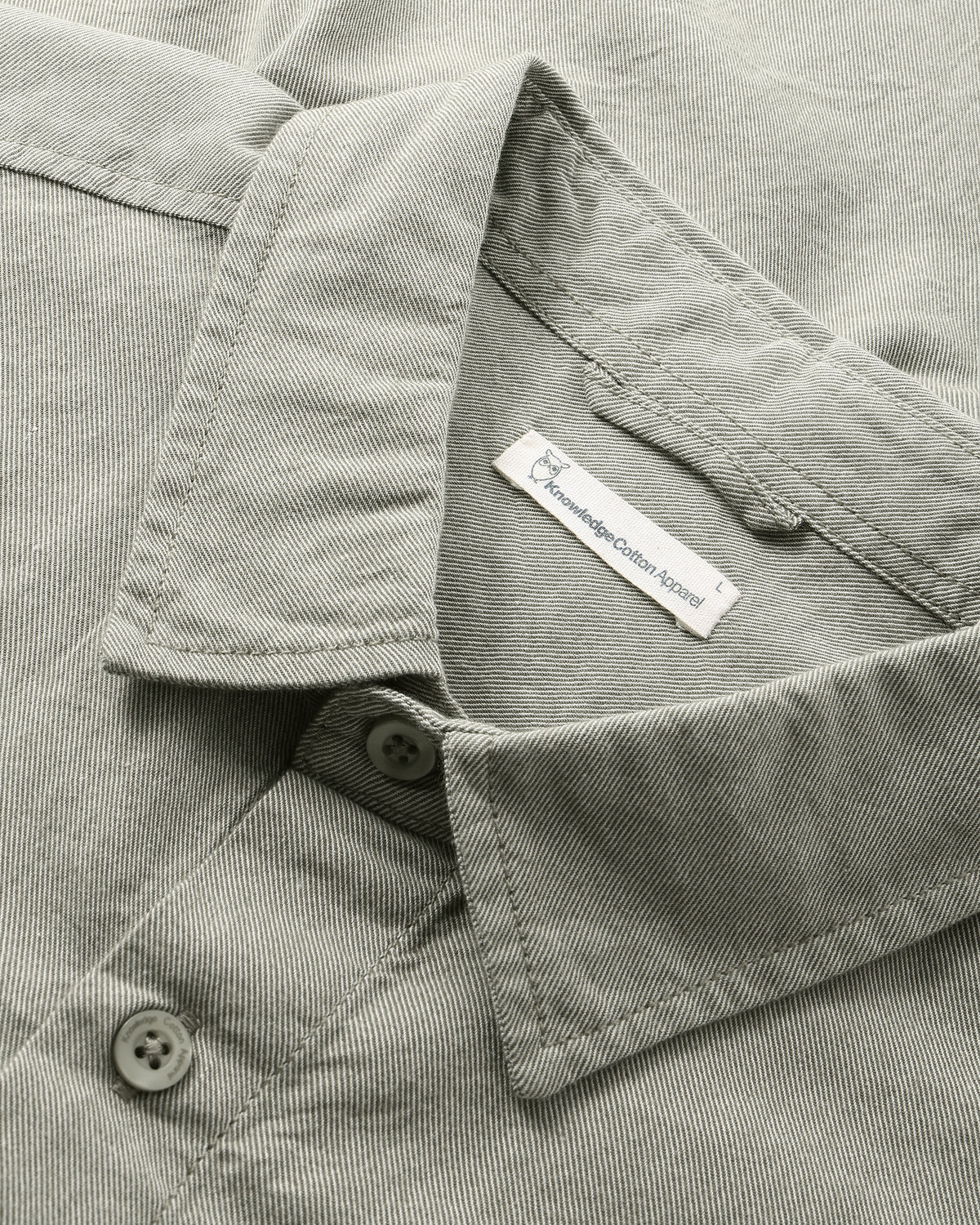 KnowledgeCotton Apparel - MEN Dune light twill shirt Shirts 1068 Burned Olive