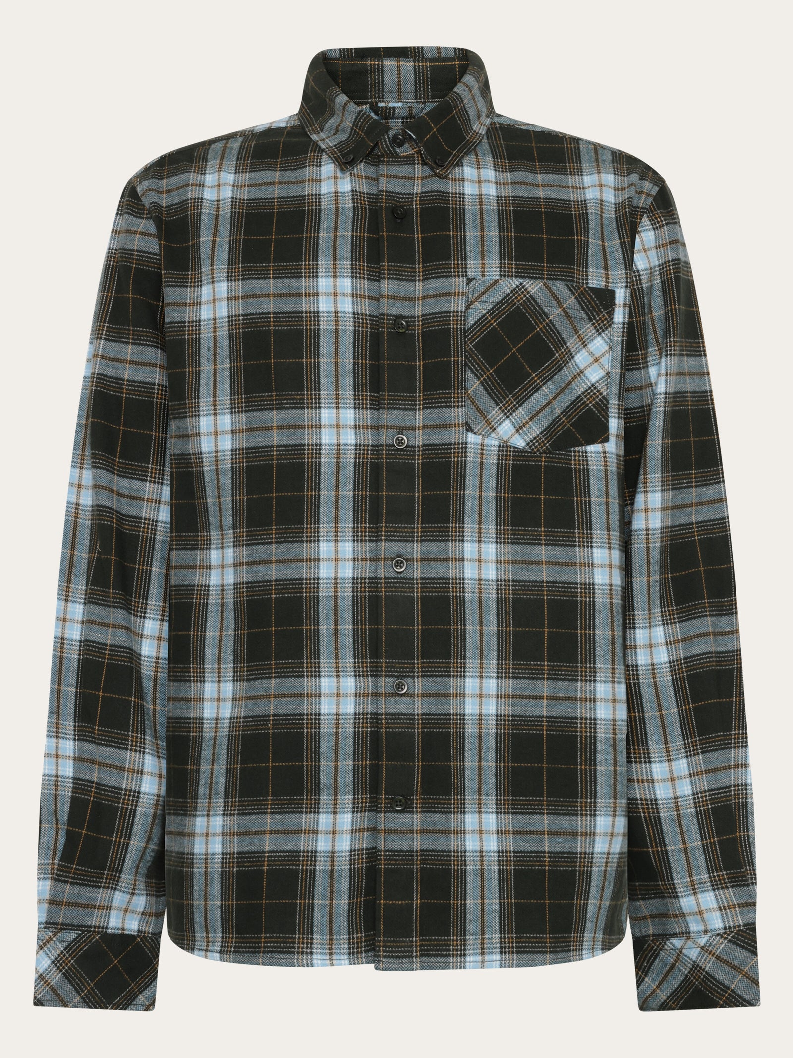Dune regular check flannel shirt Green check