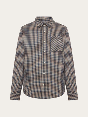 KnowledgeCotton Apparel - MEN Dune regular check shirt Shirts 7021 blue check
