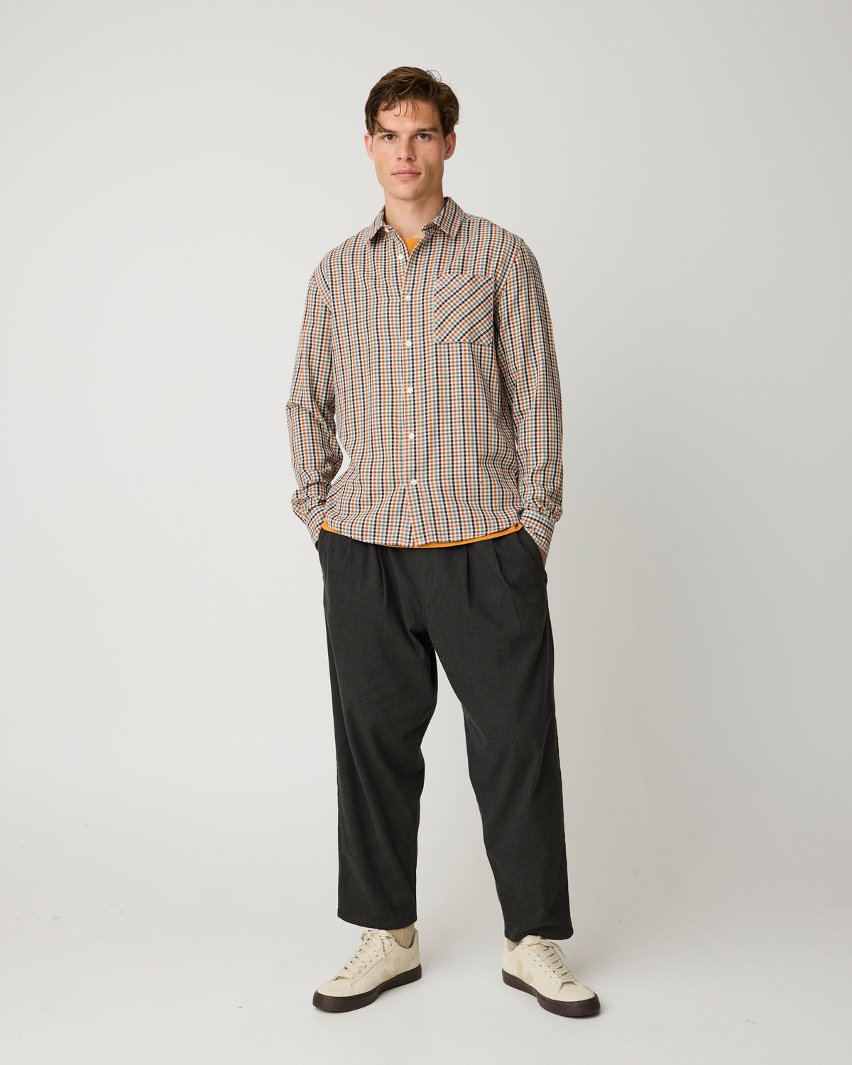 KnowledgeCotton Apparel - MEN Dune regular check shirt Shirts 7032 Multi check