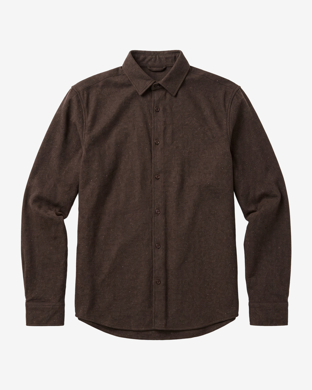 KnowledgeCotton Apparel - MEN Dune regular flannel shirt Shirts 1487 Chocolate Torte
