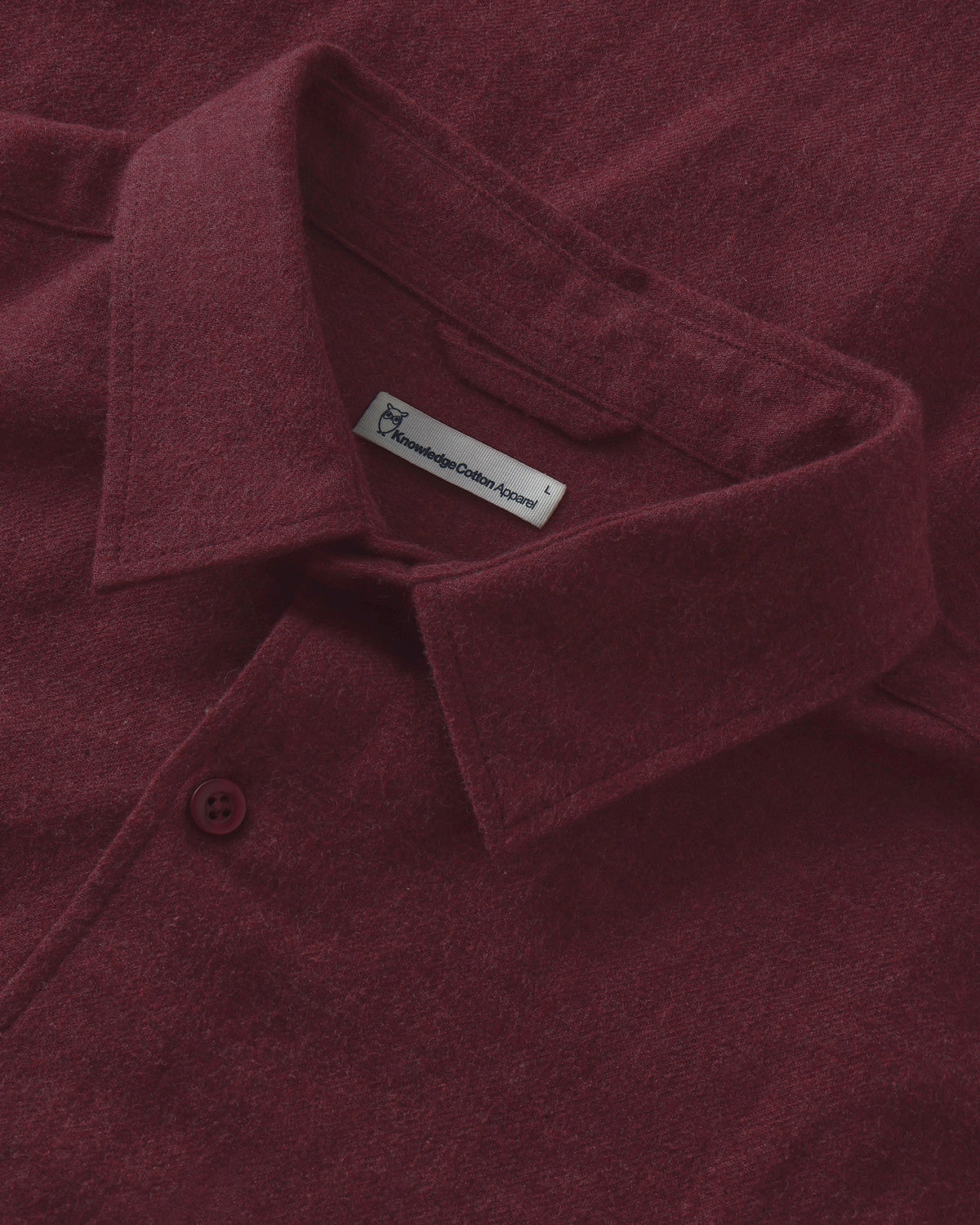 KnowledgeCotton Apparel - MEN Dune regular flannel shirt Shirts 1500 Burgundy
