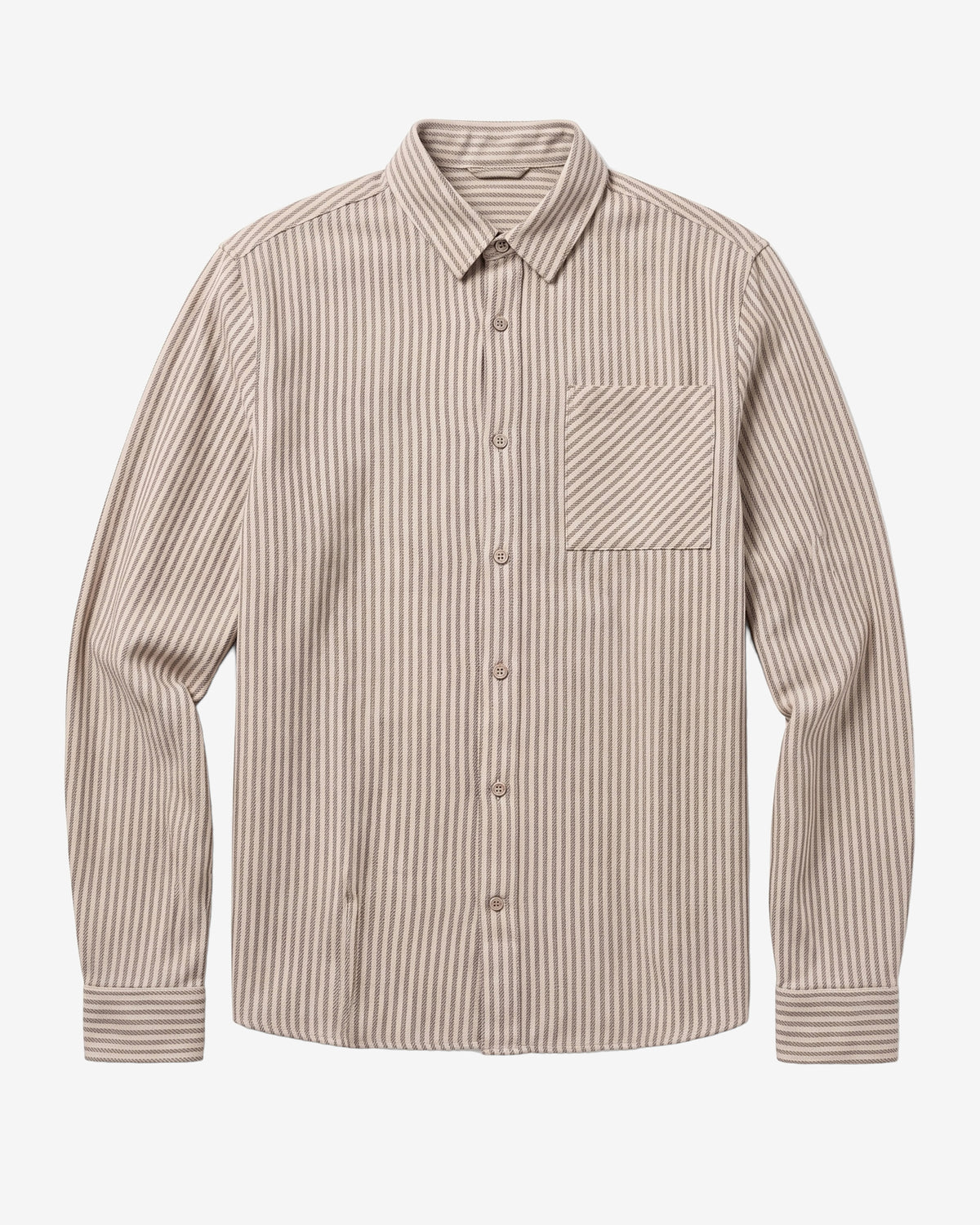 KnowledgeCotton Apparel - MEN Dune regular stripe shirt Shirts 7026 Brown check