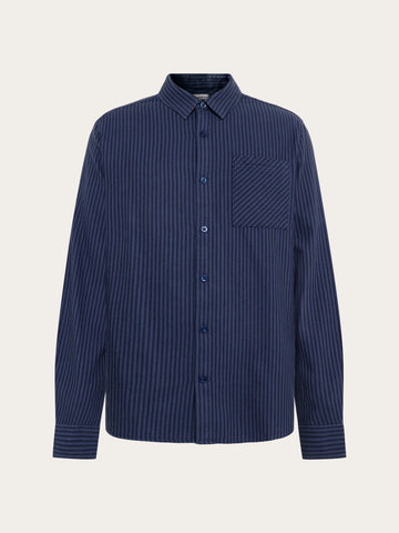 KnowledgeCotton Apparel - MEN Dune regular stripe shirt Shirts 7032 Multi check