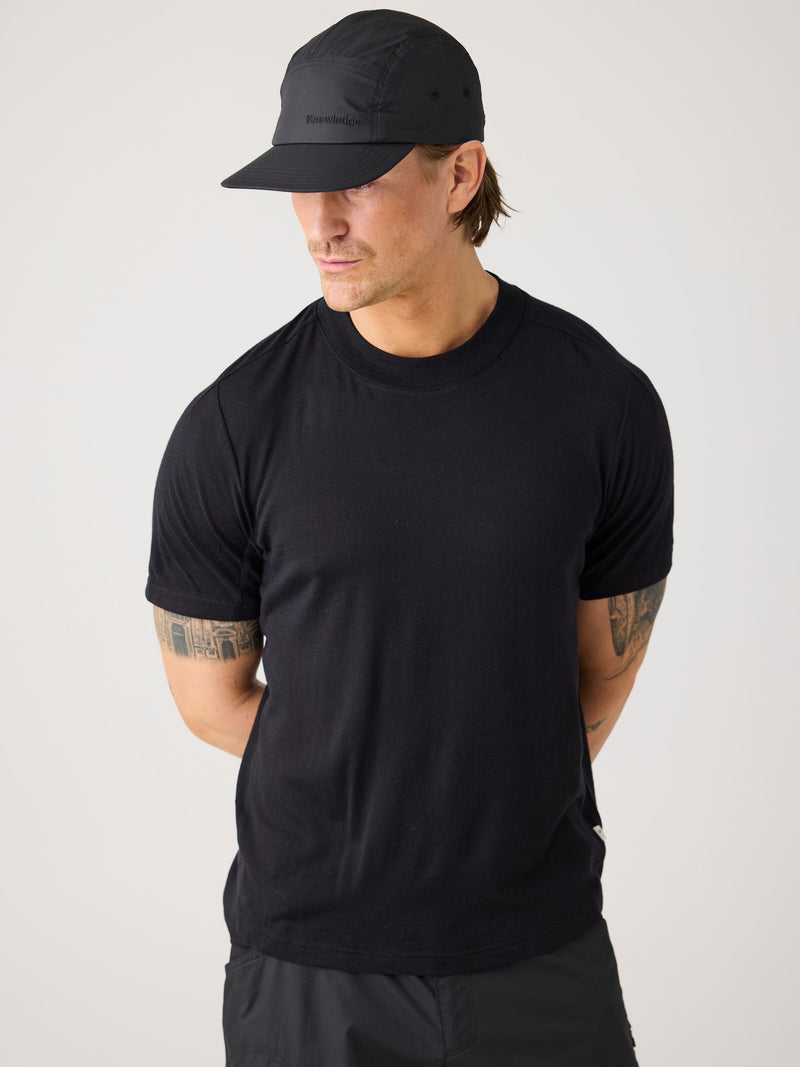KnowledgeCotton Apparel - MEN Dynamic Wool 175 Single constructed t-shirt - RWS T-shirts 1300 Black Jet