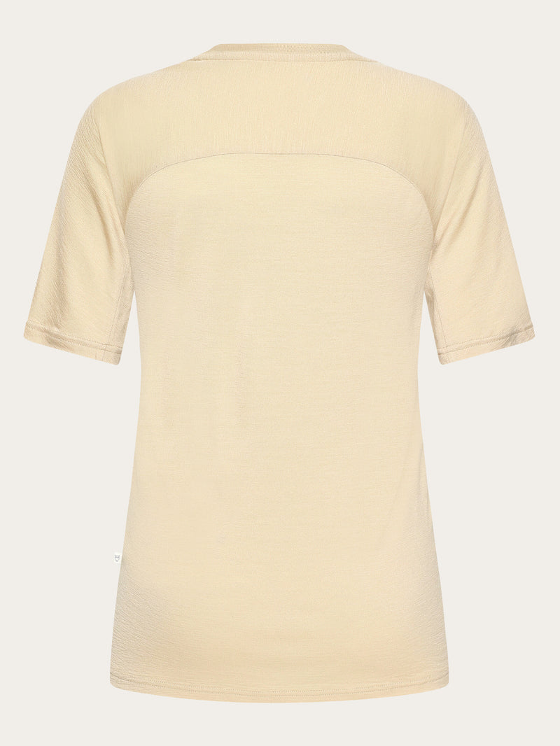 KnowledgeCotton Apparel - WMN Dynamic Wool 175 Single constructed t-shirt - RWS T-shirts 1228 Light feather gray