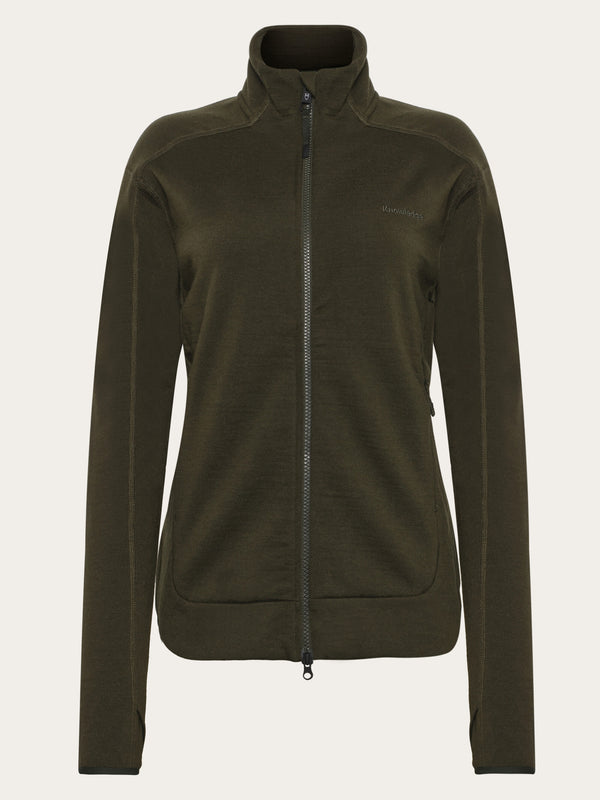KnowledgeCotton Apparel - WMN Dynamic Wool  320 Fleece sweat - RWS Fleeces 1090 Forrest Night