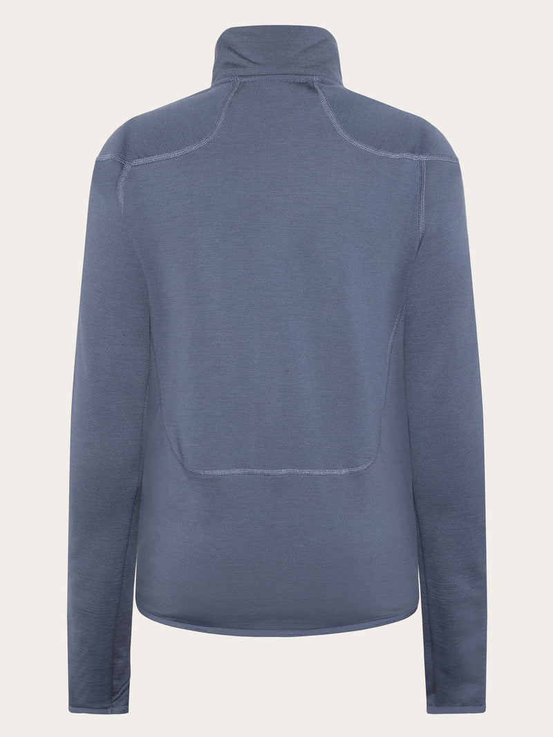 KnowledgeCotton Apparel - WMN Dynamic Wool 320 Fleece sweat - RWS Fleeces 1226 Vintage Indigo