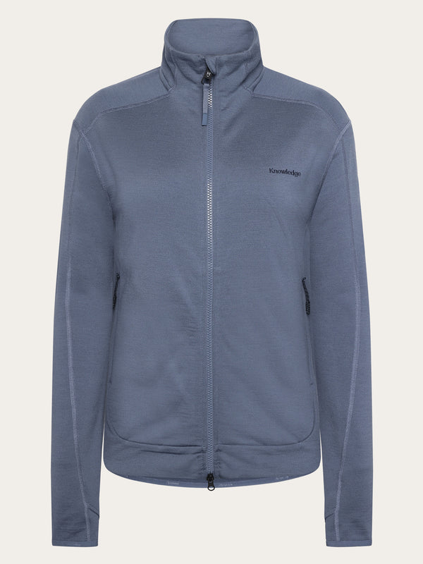 KnowledgeCotton Apparel - WMN Dynamic Wool  320 Fleece sweat - RWS Fleeces 1226 Vintage Indigo