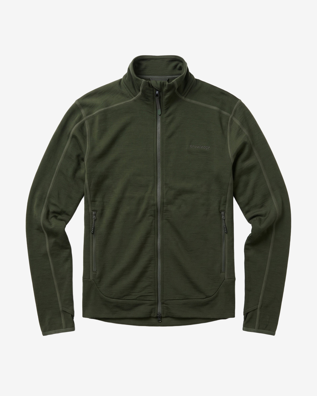 KnowledgeCotton Apparel - WMN Dynamic wool fleece full zip Fleeces 1090 Forest Night