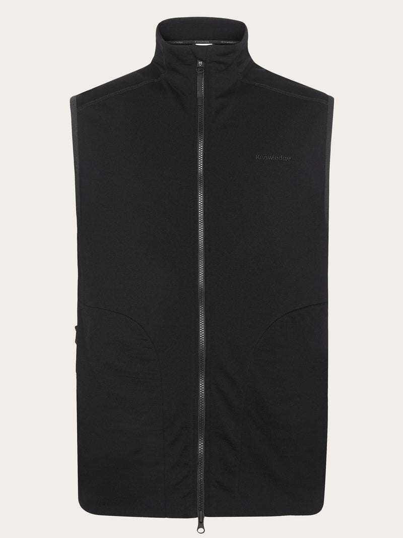 KnowledgeCotton Apparel - UNI Dynamic wool fleece vest Fleeces 1300 Black Jet