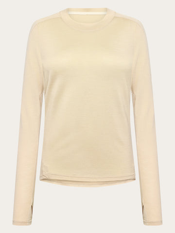 KnowledgeCotton Apparel - WMN Dynamic wool long sleeve t-shirt Long Sleeves 1228 Light feather gray