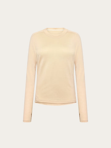 KnowledgeCotton Apparel - WMN Dynamic wool long sleeve t-shirt Long Sleeves 1228 Light feather gray