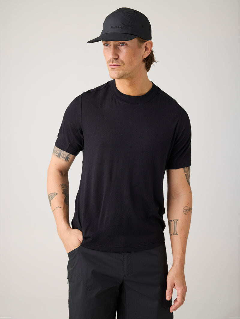 KnowledgeCotton Apparel - MEN Dynamic wool t-shirt T-shirts 1300 Black Jet