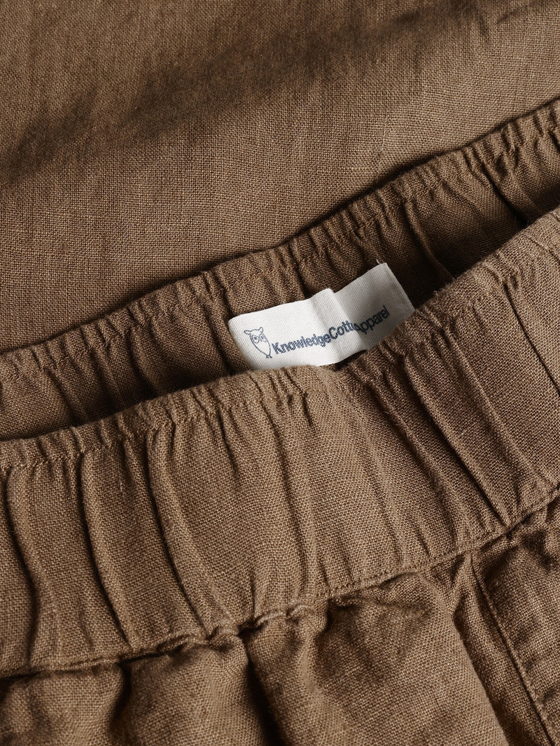 KnowledgeCotton Apparel - WMN EVE culotte high-rise wide linen shorts - GOTS/Vegan Shorts 1019 Tuffet